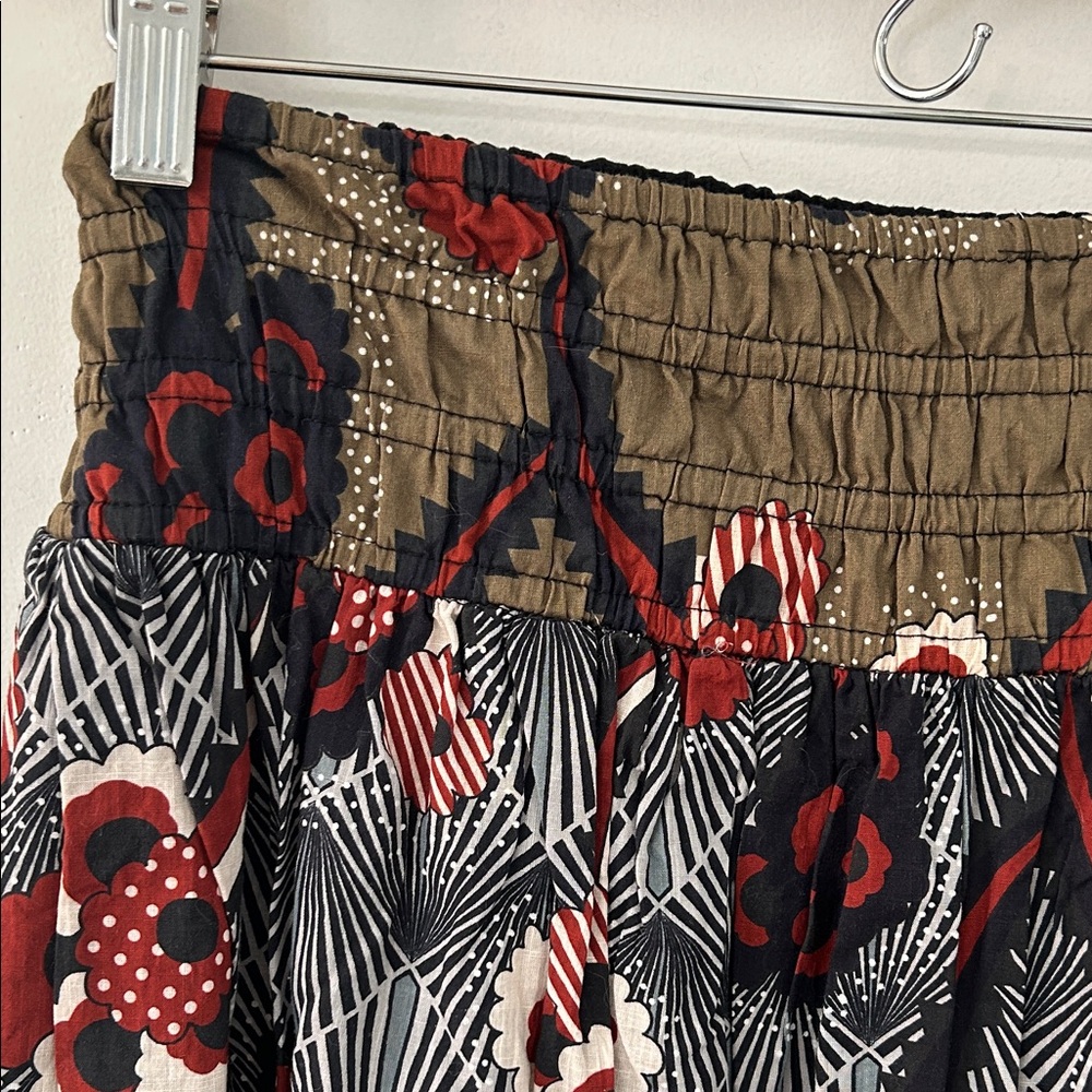 Anthropologie Letmebe Skirt Women’s XL Elastic Waist Floral Bow Ruffle Mini - Picture 14 of 14